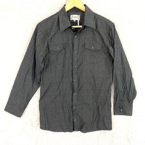 Ace of Diamond USA Youth Western Snap Up Shirt Size 18 Long Sleeve Cowboy Gray